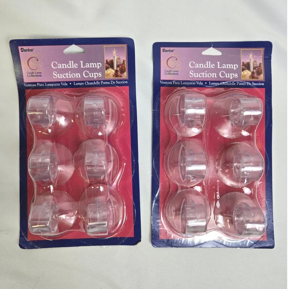Darice Candle Lamp‎ Suction Cups NOS, 2 Packs of 6, Vintage 2005 2445-96 New